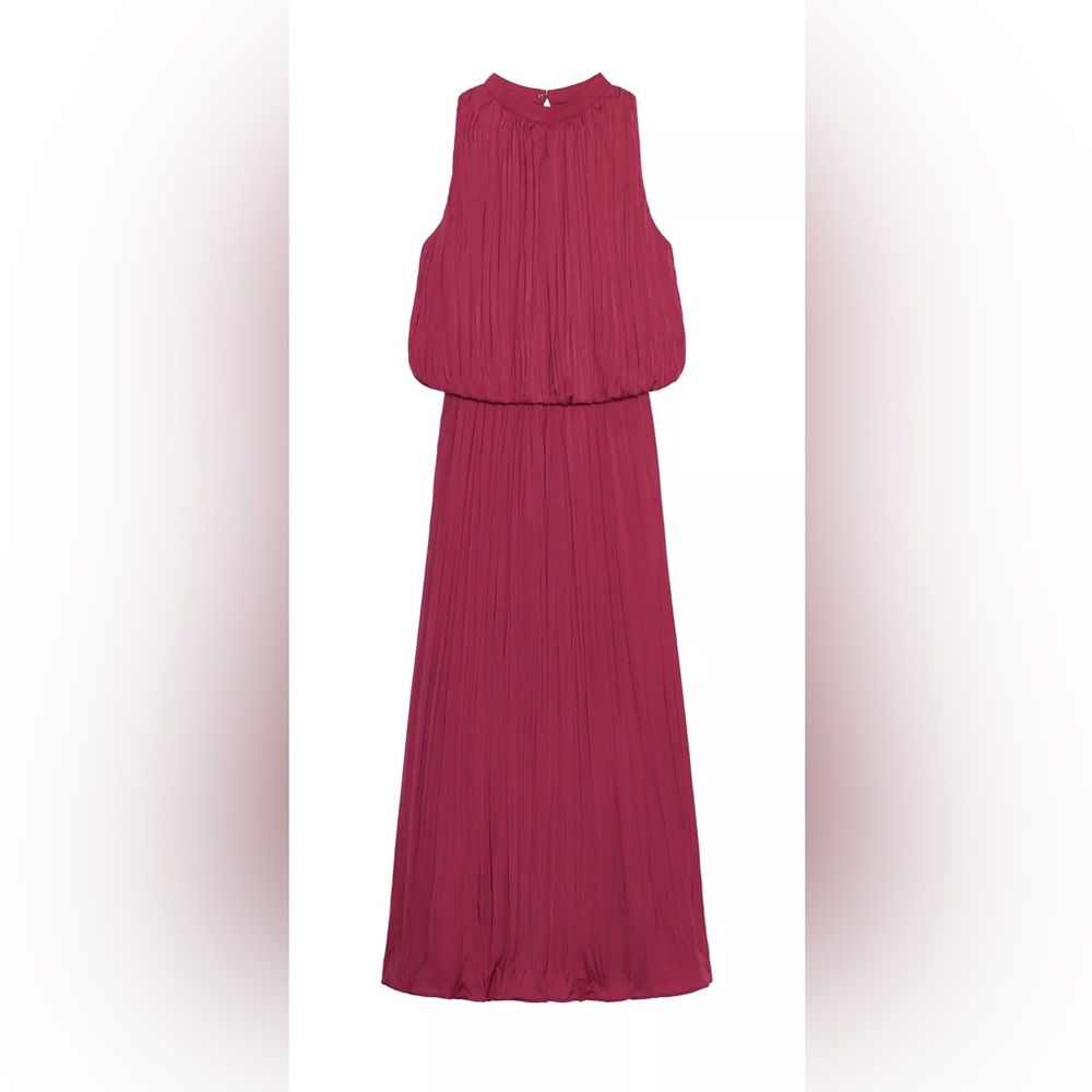 Zara wrinkle effect pleated midi dress